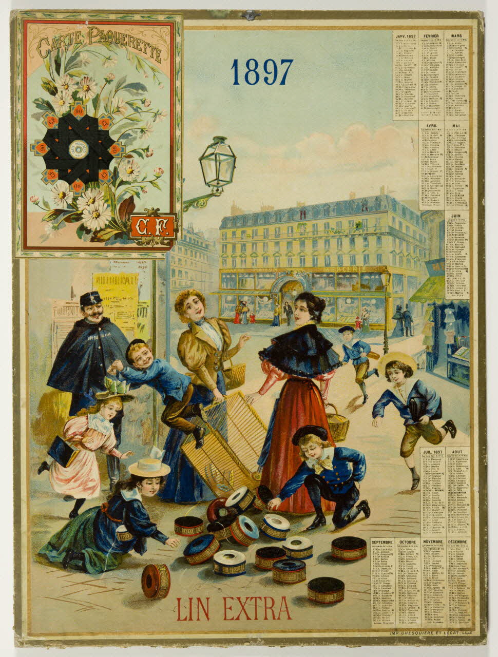 Ghesquière et Lecat calendrier 1897  LIN EXTRA Lille 1897 1993.2.132 Photo
