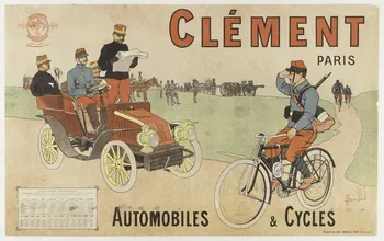 Bombled Louis ; Mouillot calendrier CLEMENT  PARIS  AUTOMOBILES  & CYCLES Paris 1902 1993.2.142 Photo