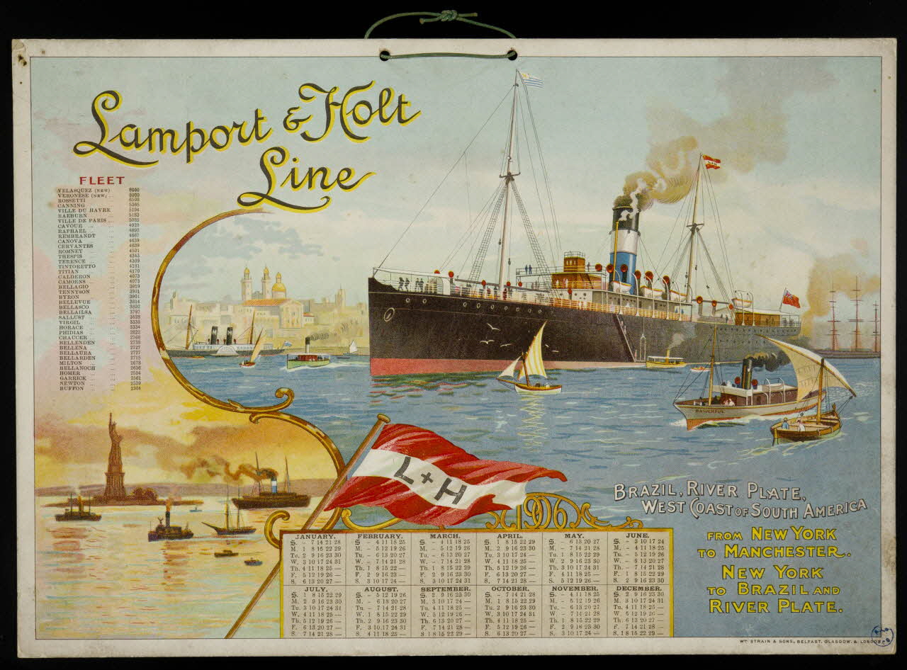 Strain calendrier Lamport and Holt  Line Londres 1906 1993.2.150 Photo