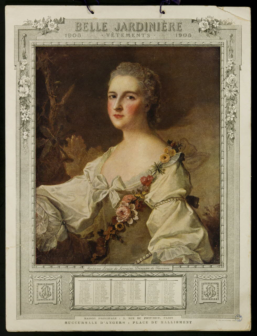 G Malherbe De calendrier BELLE JARDINIERE Paris 1908 1993.2.153.1-4 Photo