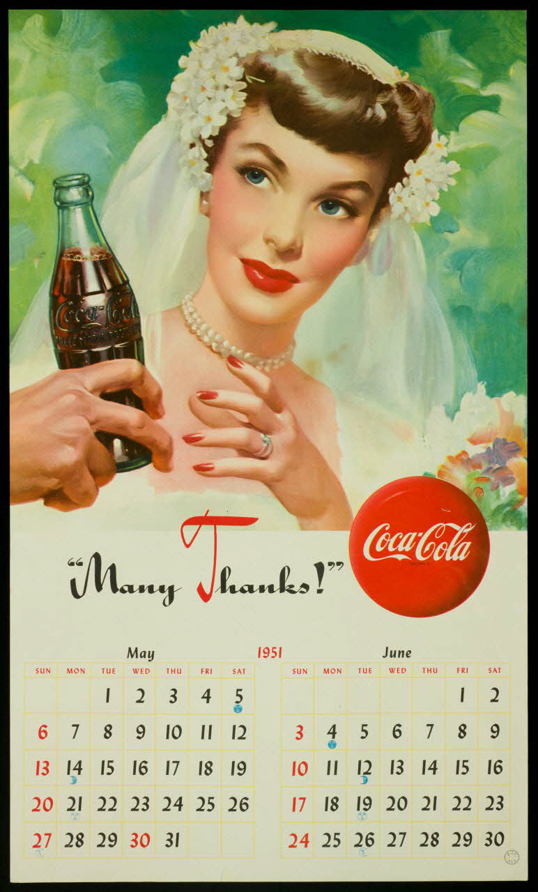 calendrier "Many Thanks !" Coca-Cola 1951 1993.2.174 Photo
