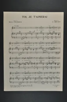 partition de musique Toi, je t'aimerai 1969.88.1125  Photo Mucem