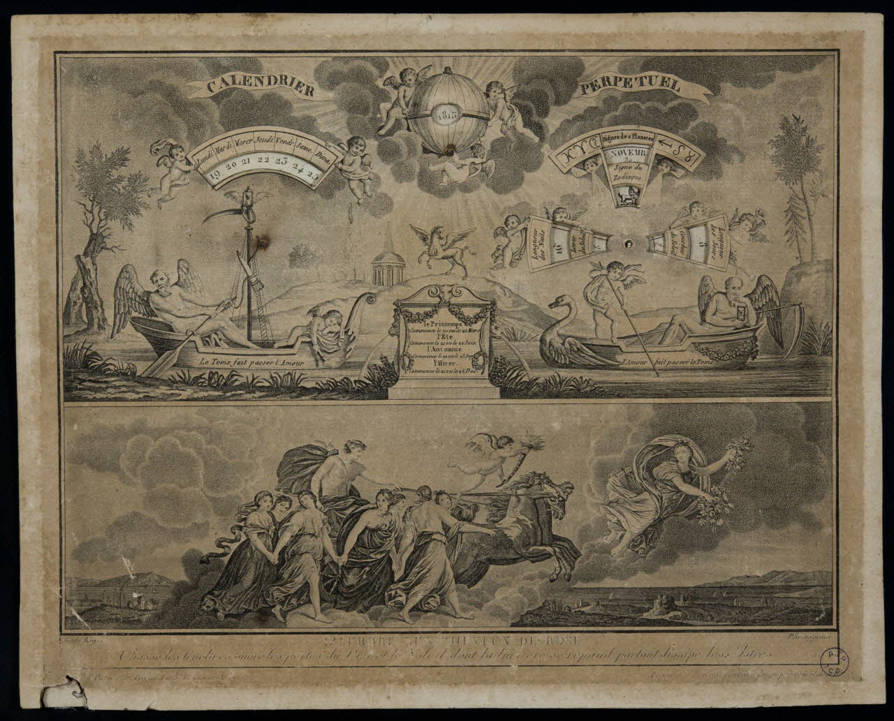 Reni Guido ; Phelippeaux calendrier calendrier perpétuel Paris 1813 1993.2.176 Photo