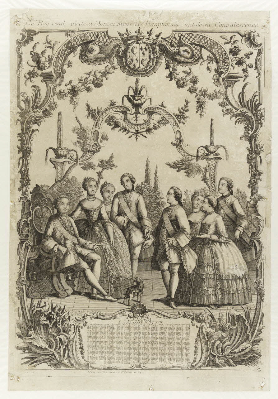 Charpentier Père et Fils et Cie imagerie ancienne Le Roy rend visite a Monseigneur le Dauphin au sujet de sa Convalescence Paris 1753 1993.2.2 Photo