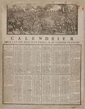 Trenchard-Béhourt imagerie ancienne CALENDRIER  POUR L'AN MIL HUIT CENT TREIZE, Xe DE L'EMPIRE FRANCAIS. Rouen 1813 1993.2.21 Photo