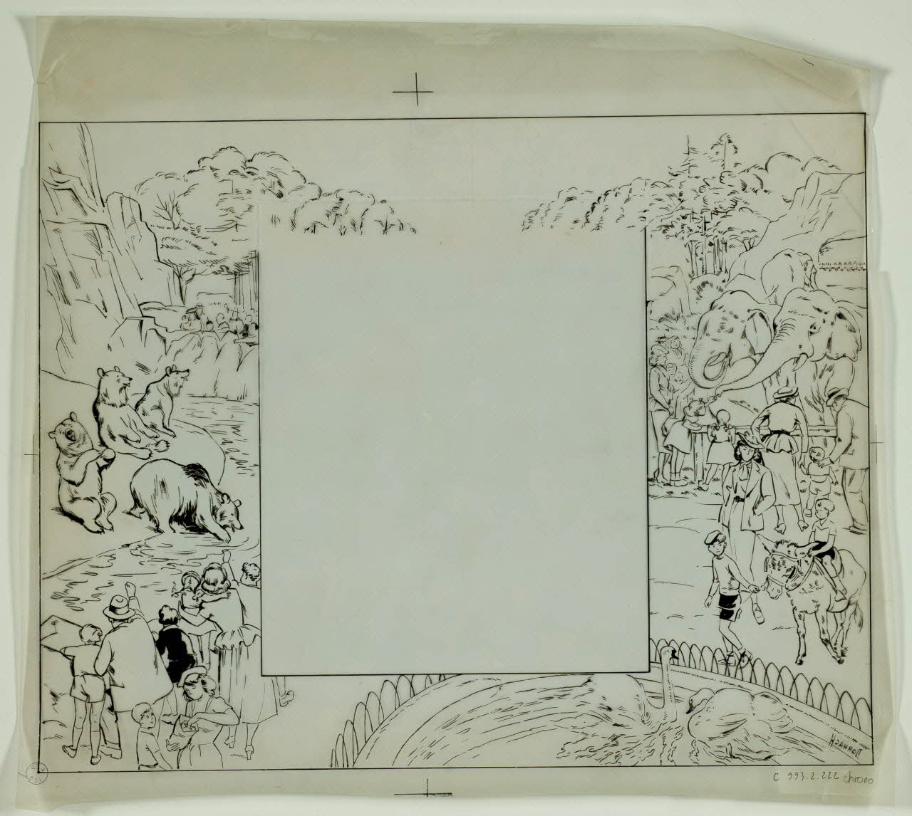 Dornach élément d'impression Scènes de zoo 1945-1955 1993.2.222 Photo