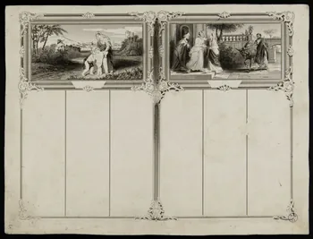 estampe Calendrier d'imprimerie orné de scènes bibliques 1993.2.227.1 Photo