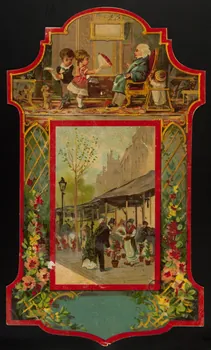 calendrier Calendrier d'imprimerie. Scène de marché aux fleurs 1993.2.235 Photo