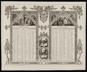 Lesaché ; Tremblay calendrier Calendrier religieux de 1842 Paris 1841 1993.2.273 Photo