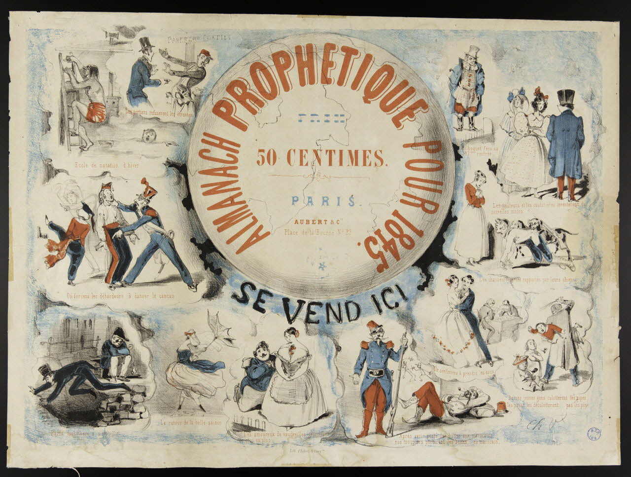 Aubert et Cie affiche ALMANACH PROPHETIQUE POUR 1845 Paris 1845 1993.2.30 Photo