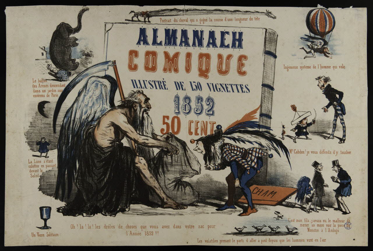 estampe ALMANACH  COMIQUE  ILLUSTRE DE 150 VIGNETTES  1852 1993.2.33 Photo