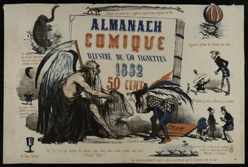 estampe ALMANACH  COMIQUE  ILLUSTRE DE 150 VIGNETTES  1852 1993.2.33 Photo
