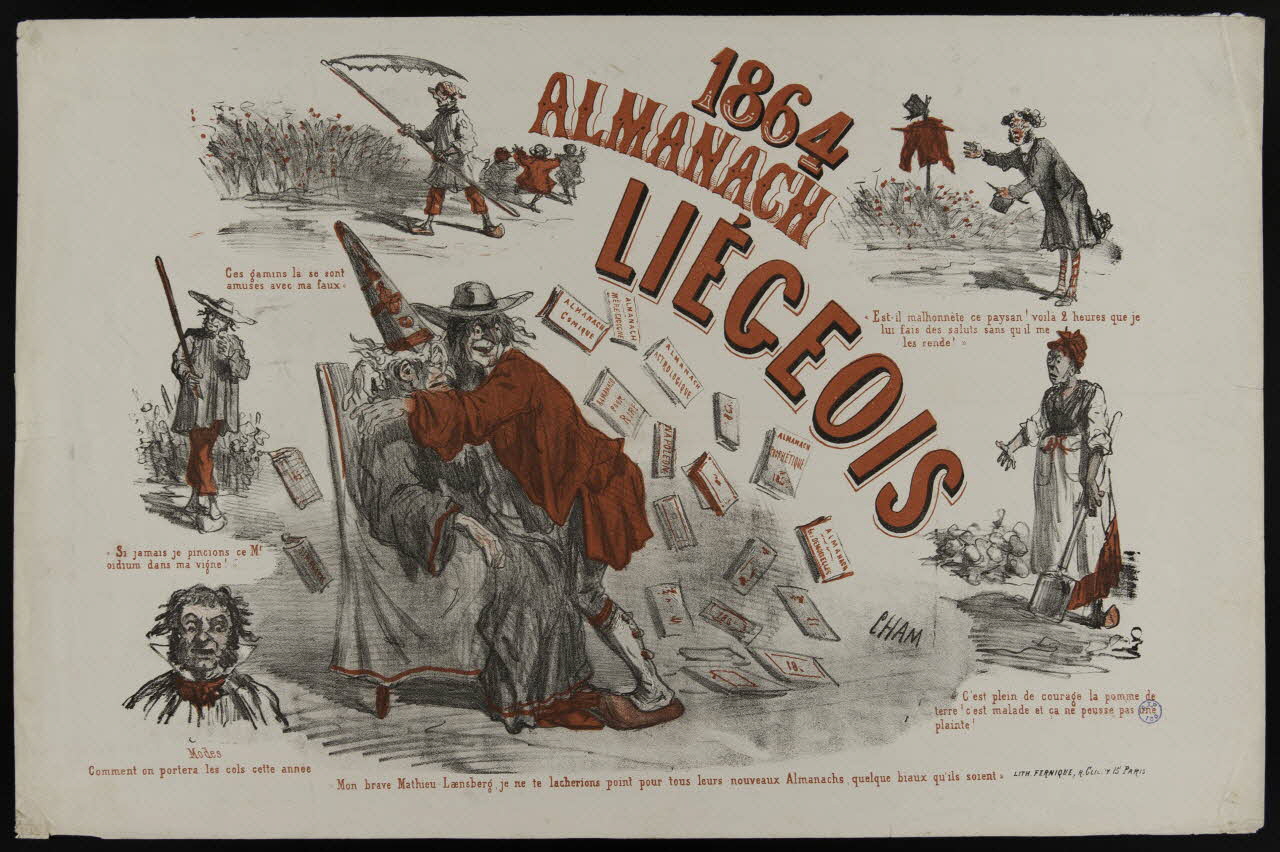 estampe 1864  ALMANACH  LIEGEOIS 1993.2.38 Photo