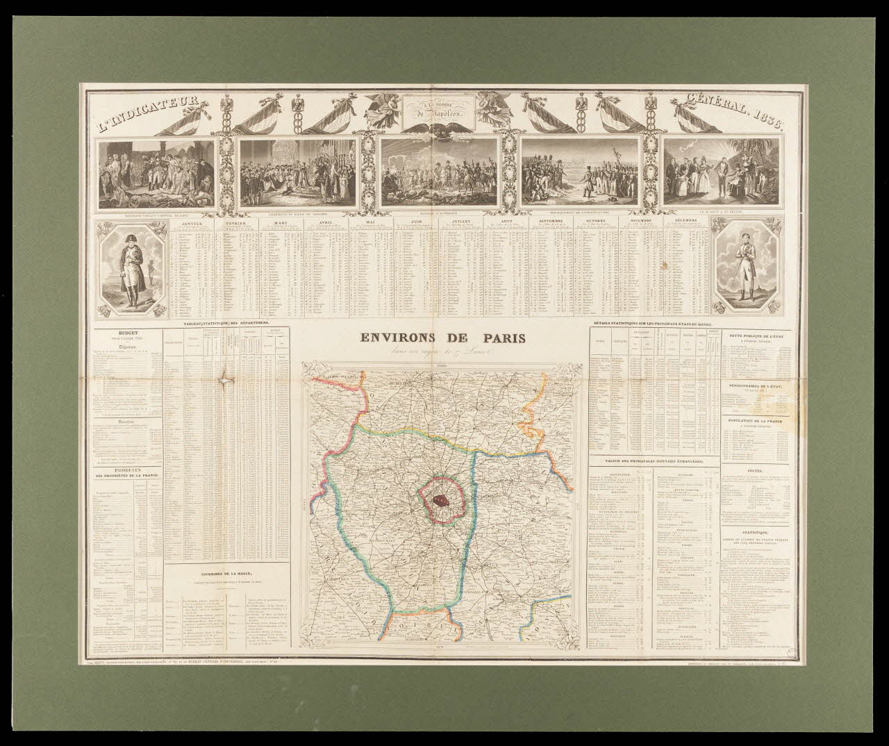 Binet ; Goetschy imagerie ancienne ENVIRONS DE PARIS  dans un rayon de 27 Lieues Paris 1836 1993.2.44 Photo