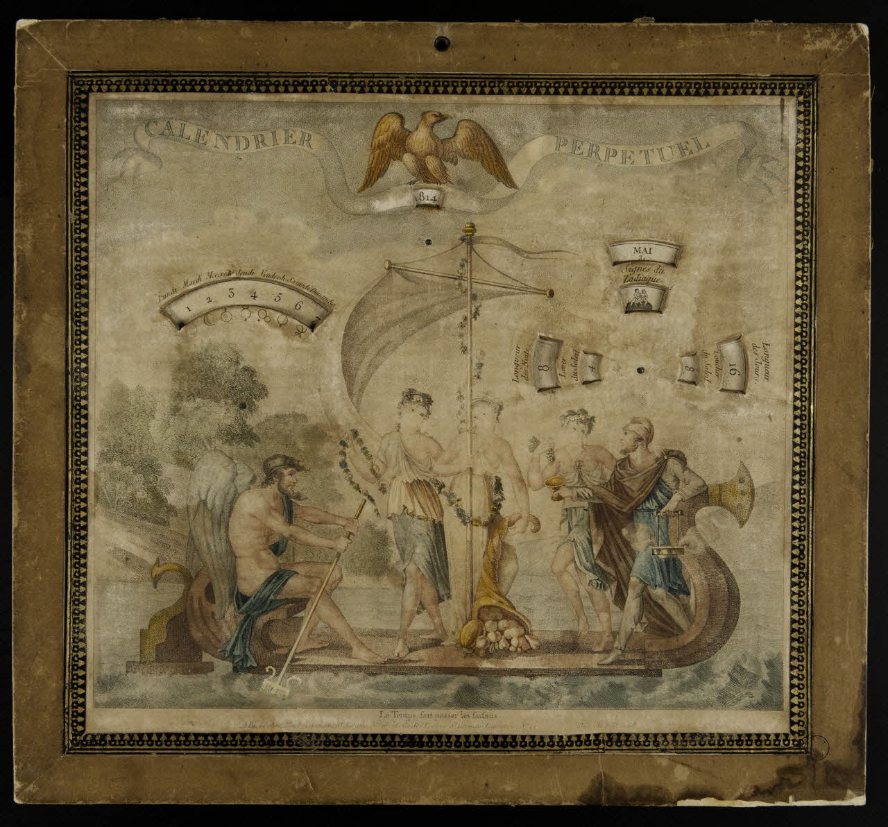 Noël frères calendrier CALENDRIER PERPETUEL  Le Temps fait passer les saisons Paris 1811 1993.2.48 Photo