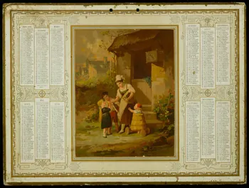 François-Louis Lanfant de Metz calendrier Mère donnant du pain à ses enfants 1879 1993.2.61 Photo