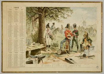 Ganier H. ; Berger-Levrault et Cie calendrier 1892  AU LENDEMAIN DE LA BATAILLE D'IENA (CAMPAGNE DE 1806) Nancy 1892 1993.2.62 Photo