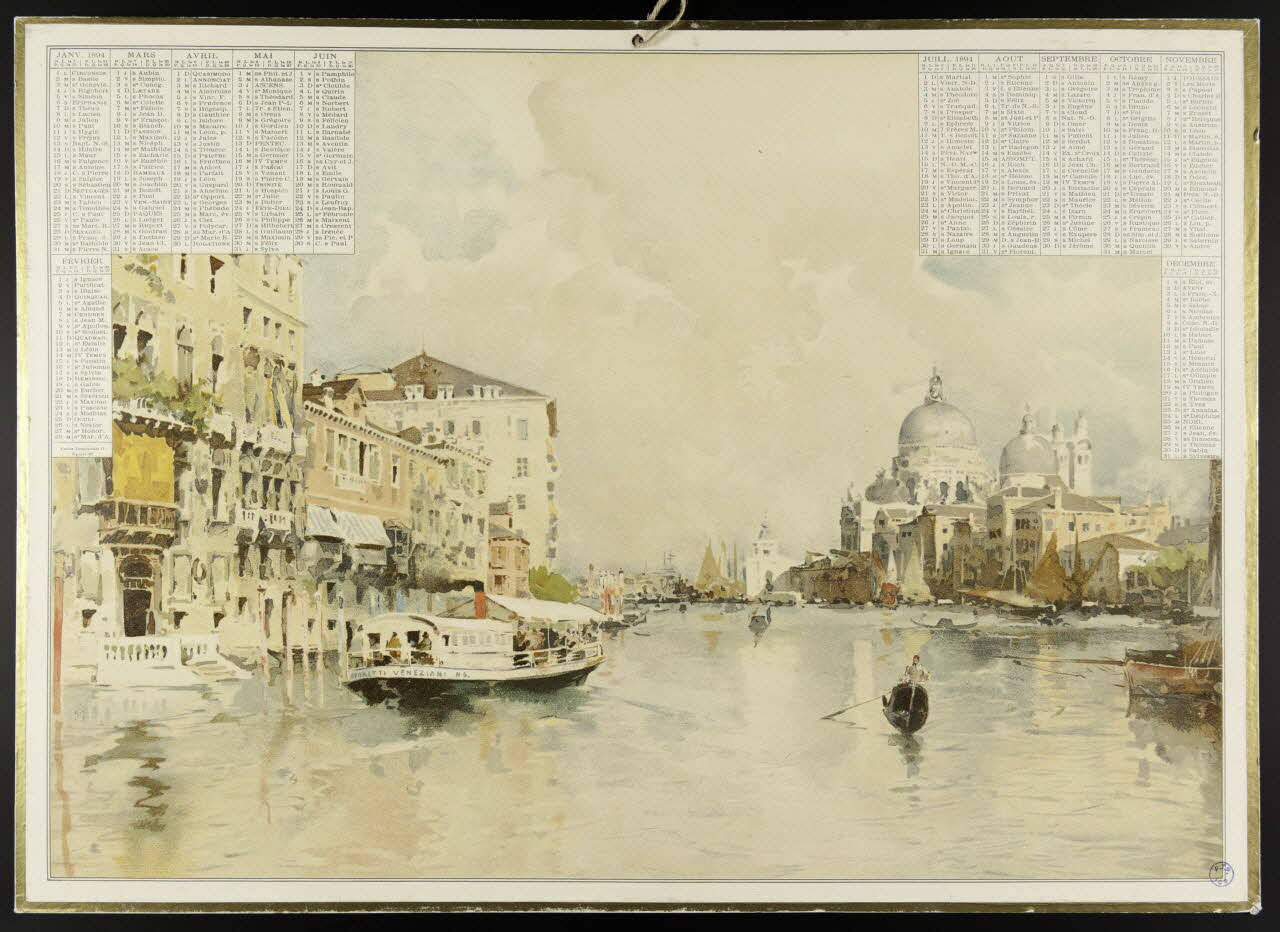 calendrier Vue de Venise 1894 1993.2.66 Photo