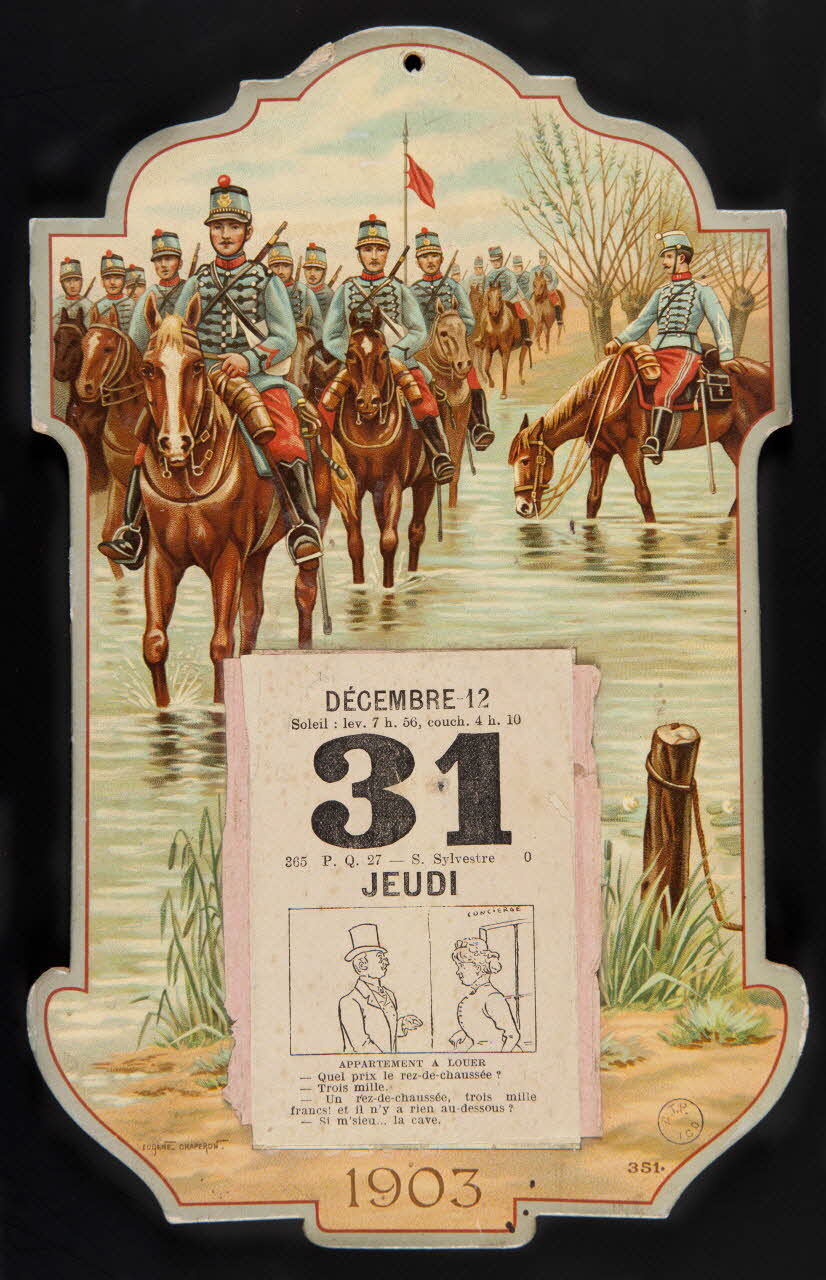 calendrier Calendrier de 1903 - Cavalerie traversant un cours d'eau Paris 1903 1993.2.73 Photo