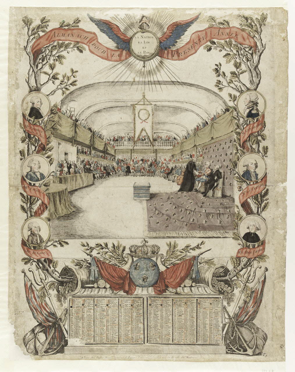 Basset. Paris almanach ALMANACH POUR LA PRESENTE ANNEE Paris 1792 1993.2.8 Photo