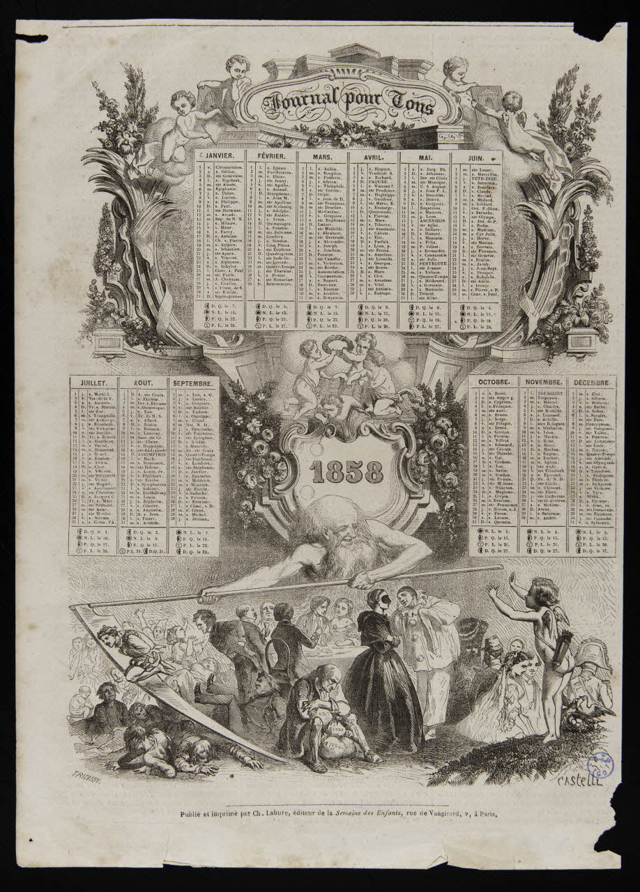 Castelli Horace ; Trichon ; Lahure calendrier Journal pour Tous  1858 Paris 1858 1993.2.83 Photo