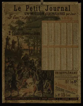 Eugène Jobard calendrier Le Petit Journal  UN MILLION d'EXEMPLAIRES par Jour  1889 Dijon 1889 1993.2.89 Photo