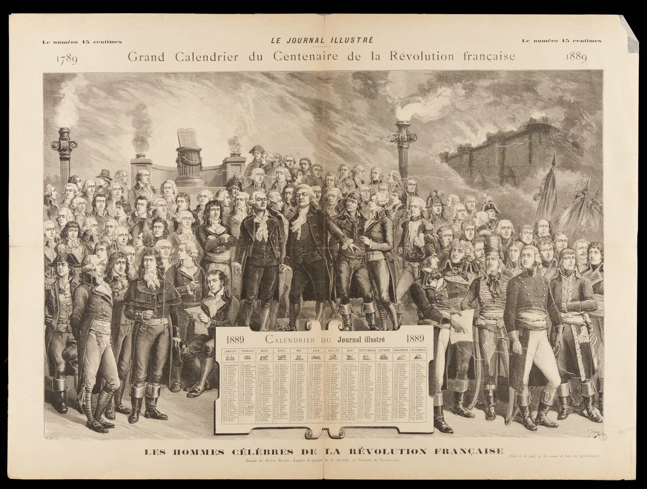 Meyer Henri ; Julien G. ; Navellier calendrier LE JOURNAL ILLUSTRE  Grand Calendrier du Centenaire de la Révolution française  LES HOMMES CELEBRES DE LA REVOLUTION FRANCAISE 1889 1993.2.91 Photo