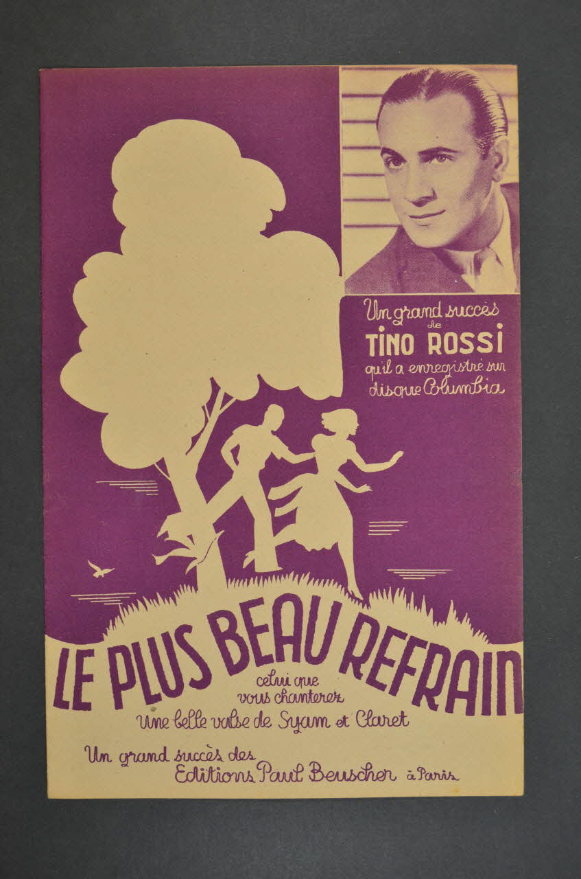 Syam ; Gaston Claret ; Tino Rossi ; Paul Beuscher, Editions chanson petit format 1937 1969.88.123 Photo Mucem