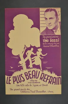Syam ; Gaston Claret ; Tino Rossi ; Paul Beuscher, Editions chanson petit format 1937 1969.88.123 Photo Mucem