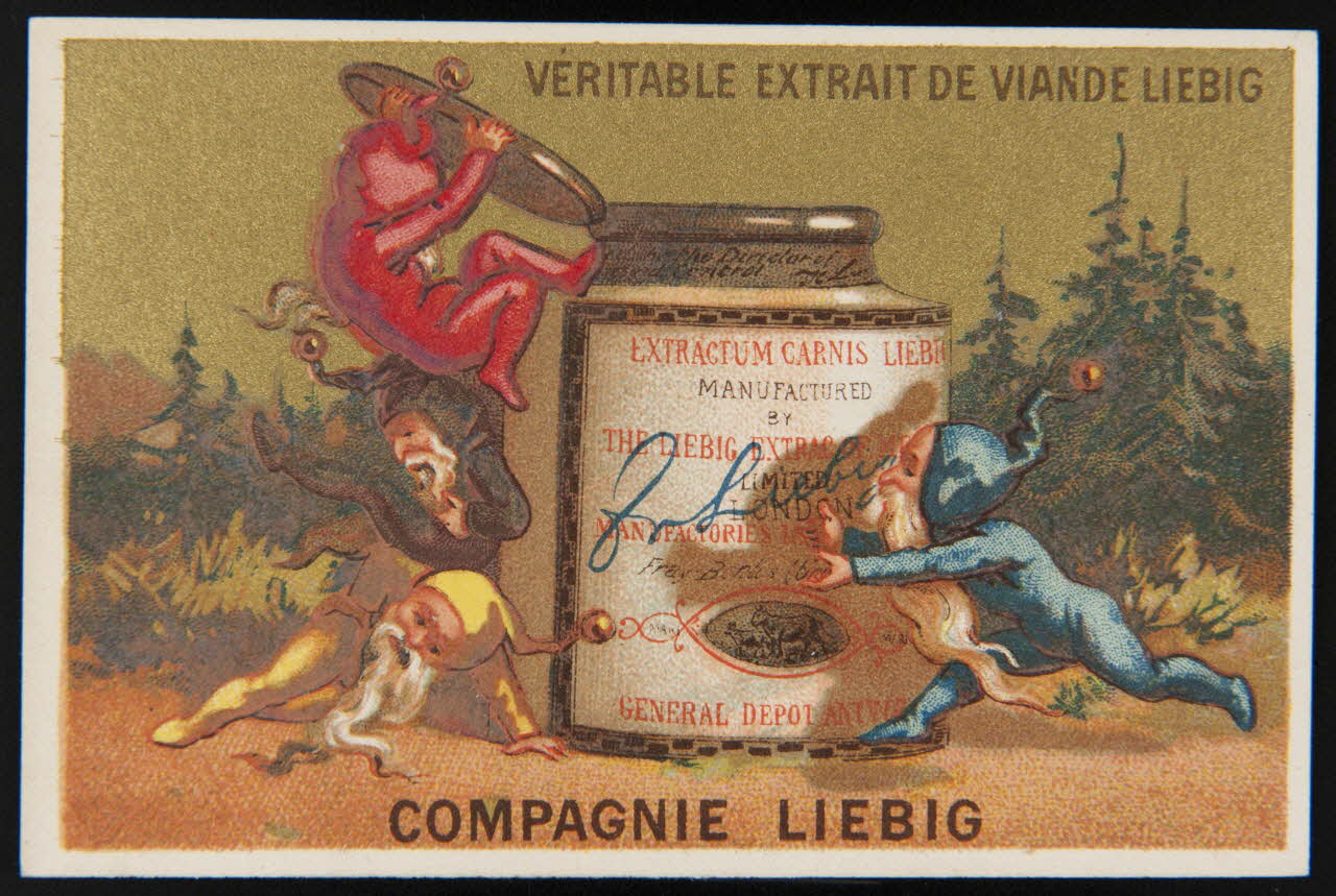 Testu & Massin carte réclame Lutins et boîte de Liebig 1878-1883 1994.25.92 Photo