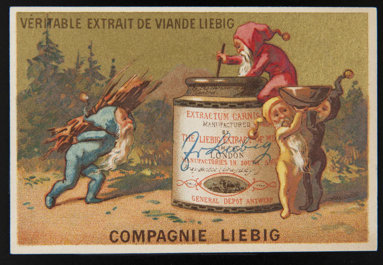 Testu & Massin carte réclame Lutins et boîte de Liebig 1878-1883 1994.25.93 Photo