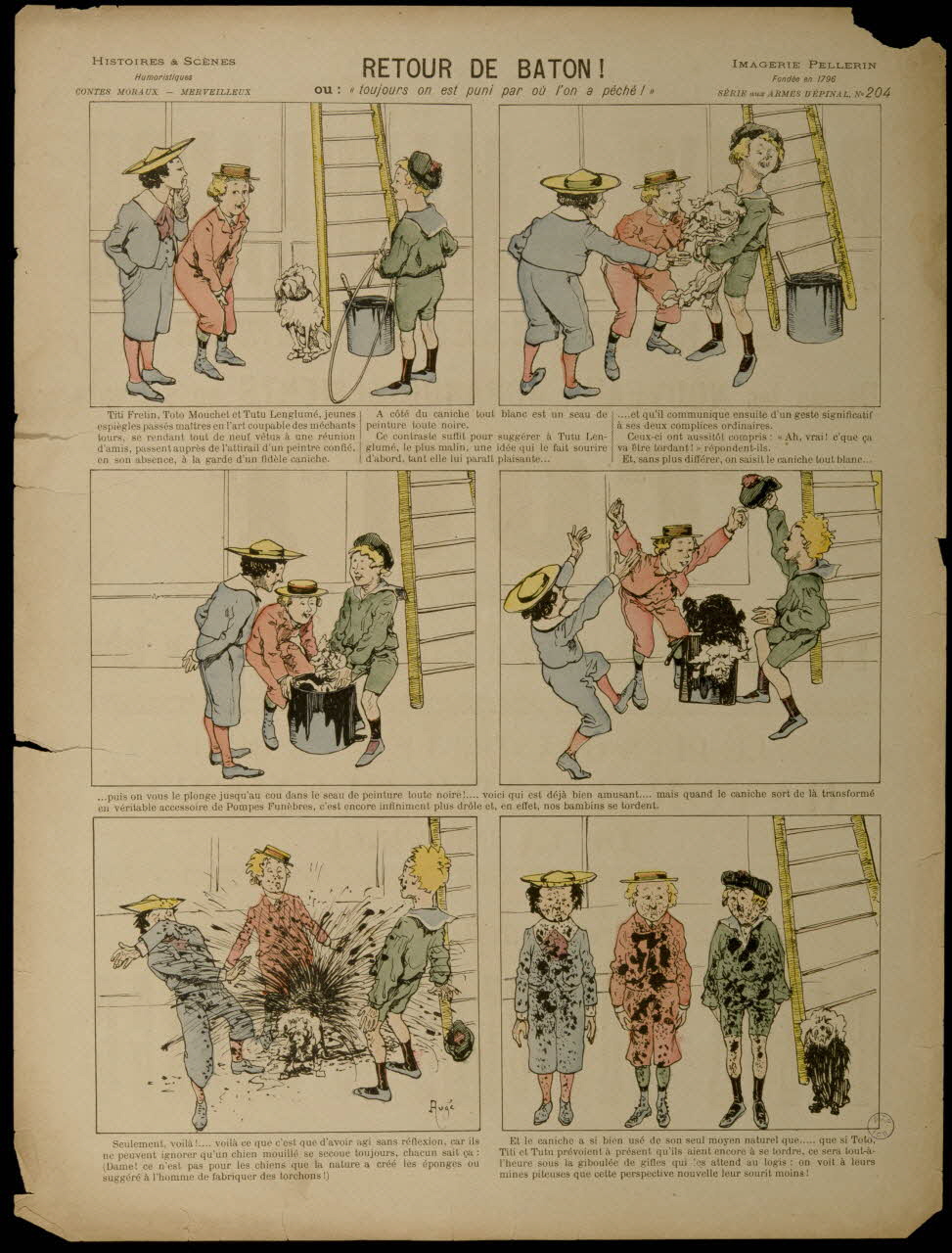 Augé ; Pellerin à compartiments (2 x 3) RETOUR DE BATON !  ou : "toujours on est puni par où l'on a pêché !" Lorraine, France 1897 1998.37.101 Photo