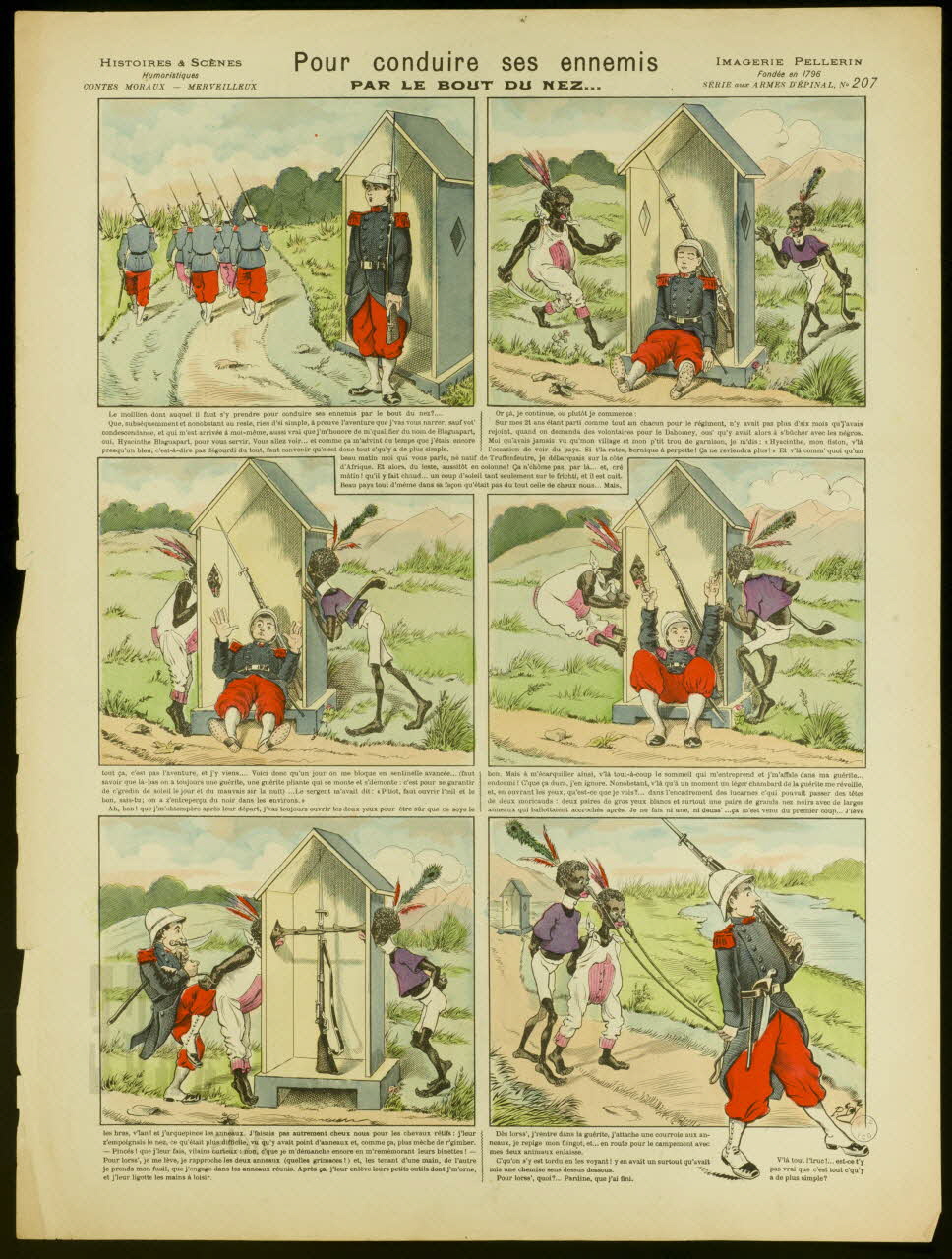 Dousy'Nell P. ; Pellerin estampe Pour conduire ses ennemis  PAR LE BOUT DU NEZ ... Lorraine, France 1897 1998.37.103  Photo