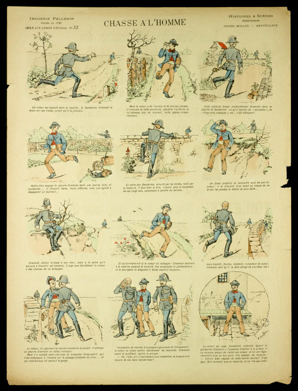 Chauffour A. ; Pellerin à compartiments (3 x 4) CHASSE A L'HOMME Lorraine, France 1891 1998.37.11 Photo
