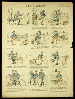 Chauffour A. ; Pellerin à compartiments (3 x 4) CHASSE A L'HOMME Lorraine, France 1891 1998.37.11  Photo