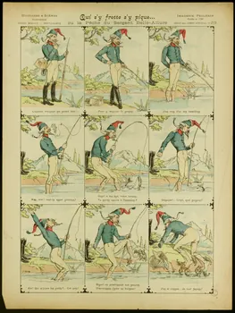 Phosty E. ; Pellerin à compartiments (3 x 3) Qui s'y frotte s'y pique ...  ou la Pêche du Sergent Belle-Allure Lorraine, France 1897 1998.37.110  Photo