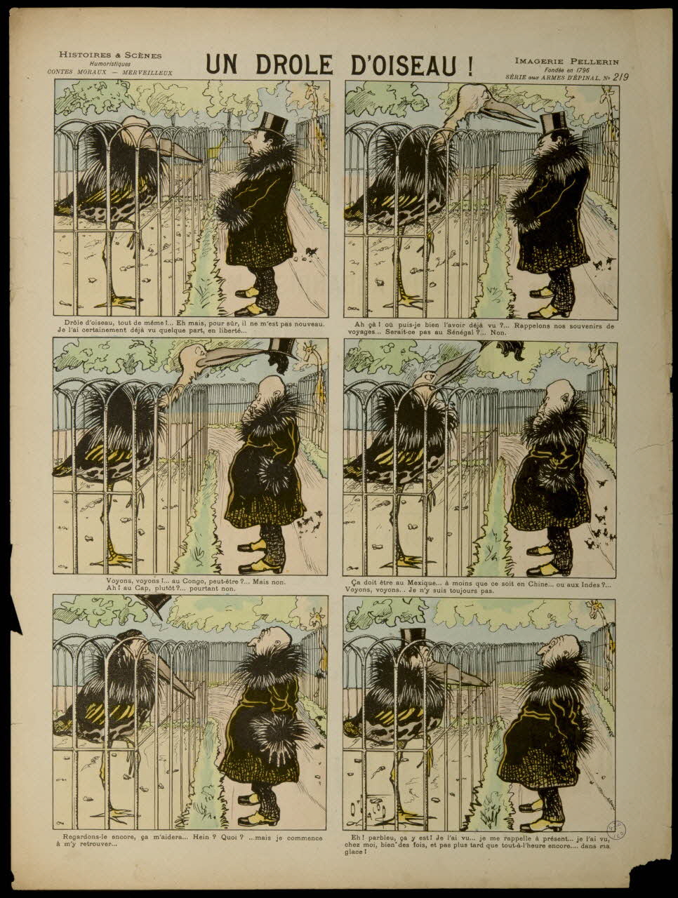 O'Galop ; Pellerin à compartiments (2 x 3) UN DROLE D'OISEAU ! Lorraine, France 1897 1998.37.113 Photo