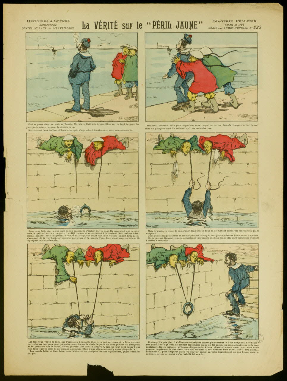 Augé ; Pellerin à compartiments (2 x 3) La VERITE sur le "PERIL JAUNE" Lorraine, France 1897 1998.37.117 Photo