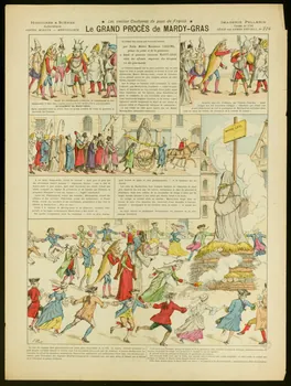 Phosty E. ; Pellerin à compartiments Les vieilles Coutumes de pays de France  Le GRAND PROCES de MARDY-GRAS Lorraine, France 1897 1998.37.118 Photo