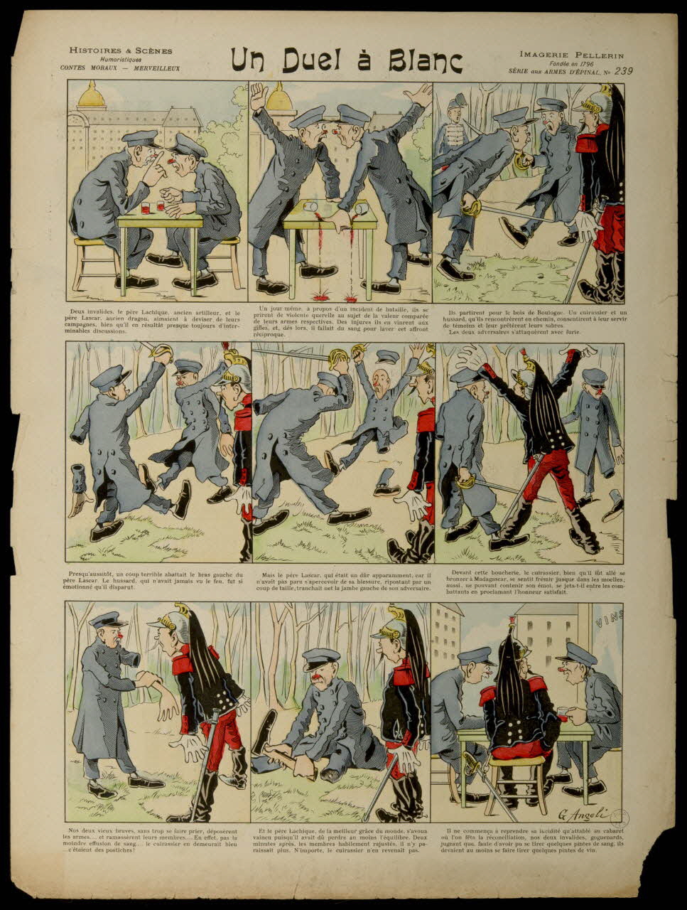 Angéli G. ; Pellerin à compartiments (3 x 3) Un Duel à Blanc Lorraine, France 1898 1998.37.129 Photo