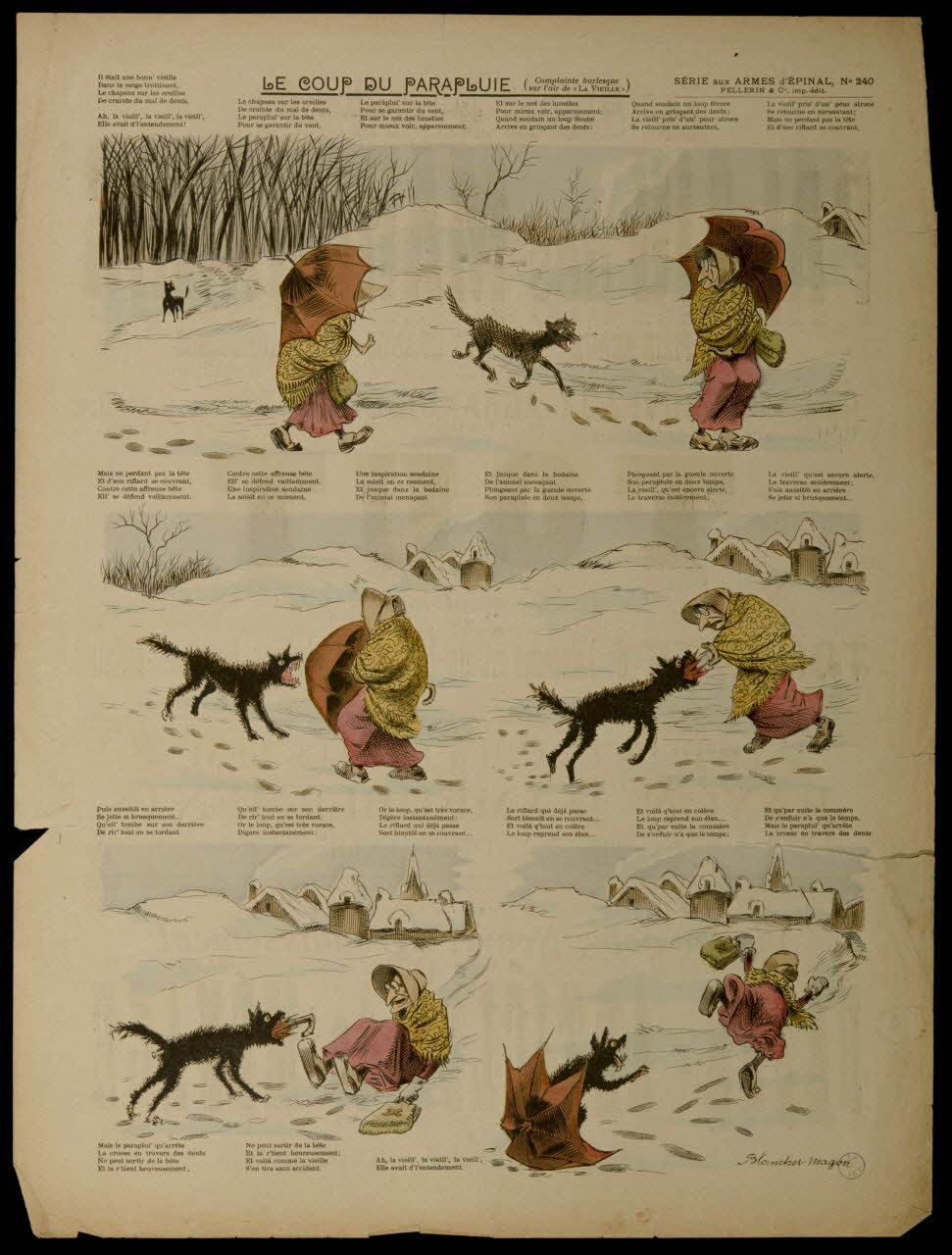 Blanchet-Magon ; Pellerin estampe LE COUP DU PARAPLUIE Lorraine, France 1898 1998.37.130 Photo