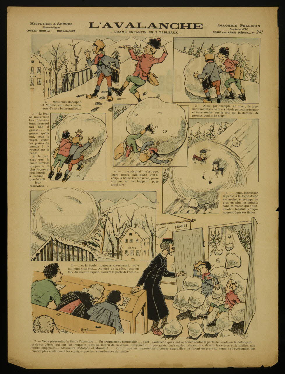 Augé ; Pellerin à compartiments L'AVALANCHE  DRAME ENFANTIN EN 7 TABLEAUX Lorraine, France 1898 1998.37.131 Photo