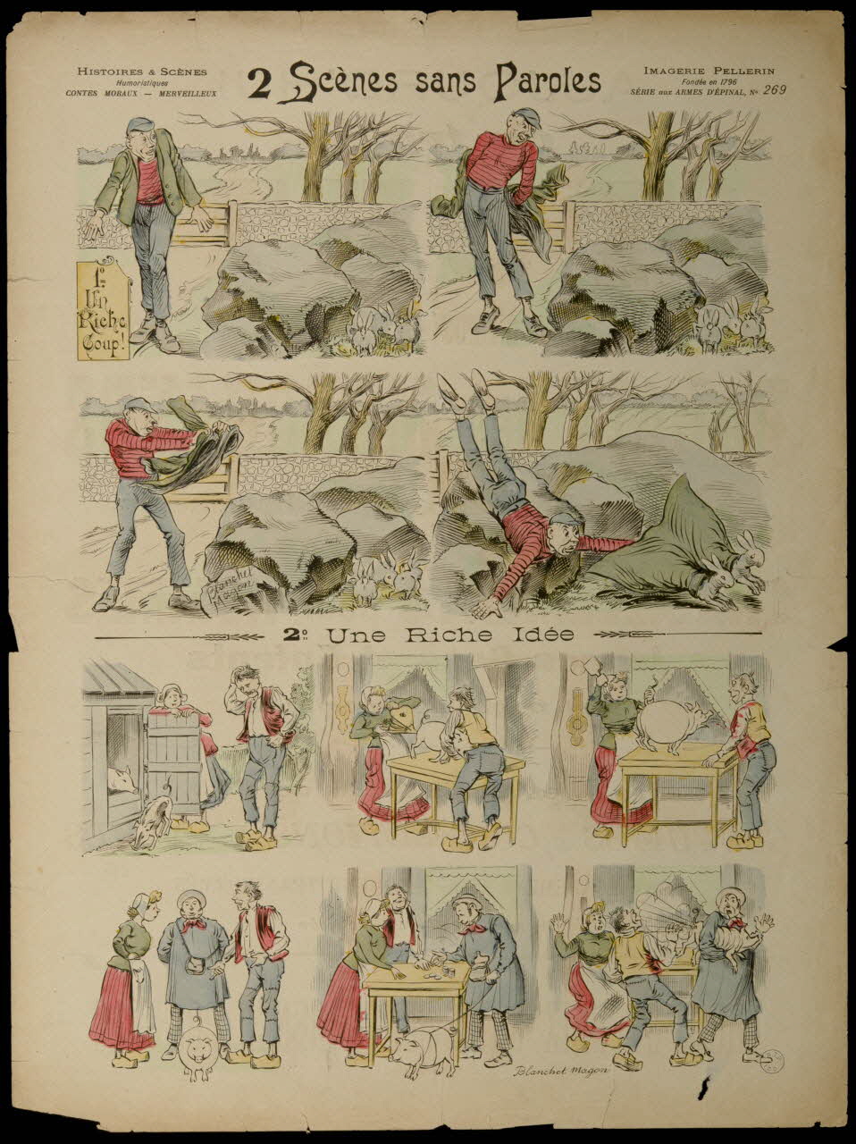 Blanchet-Magon ; Pellerin à compartiments 2 Scènes sans Paroles  2° Une Riche Idée Lorraine, France 1899 1998.37.149 Photo
