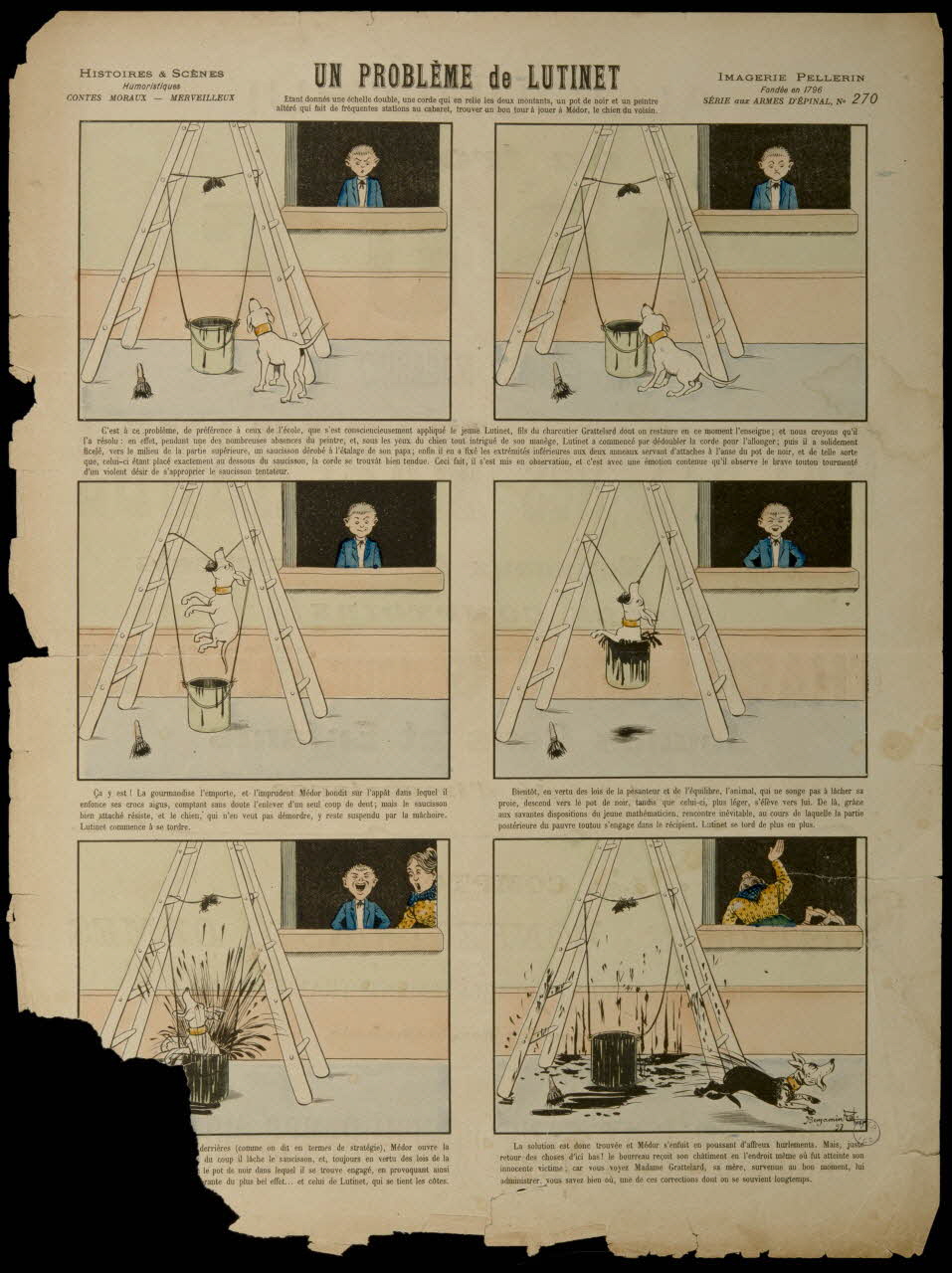 Benjamin Rabier ; Pellerin à compartiments (2 x 3) UN PROBLEME de LUTINET Lorraine, France 1897 1998.37.150 Photo
