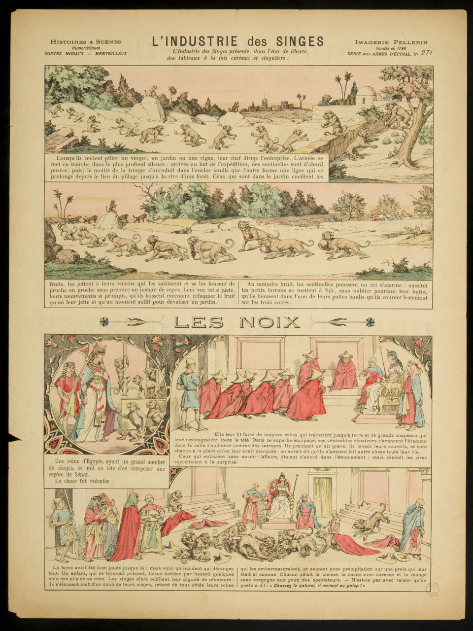 Phosty E. ; Pellerin à compartiments L'INDUSTRIE des SINGES  LES NOIX Lorraine, France 1899 1998.37.151 Photo