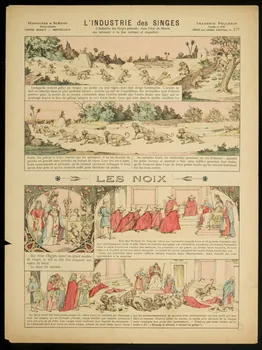 Phosty E. ; Pellerin à compartiments L'INDUSTRIE des SINGES  LES NOIX Lorraine, France 1899 1998.37.151 Photo