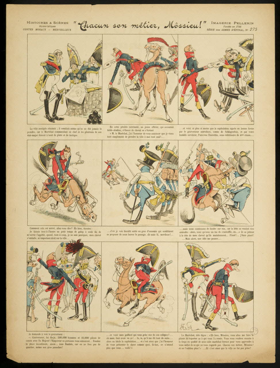 Sta H. de ; Pellerin à compartiments (3 x 3) "Chacun son métier, Môssieu !" Lorraine, France 1899 1998.37.154 Photo