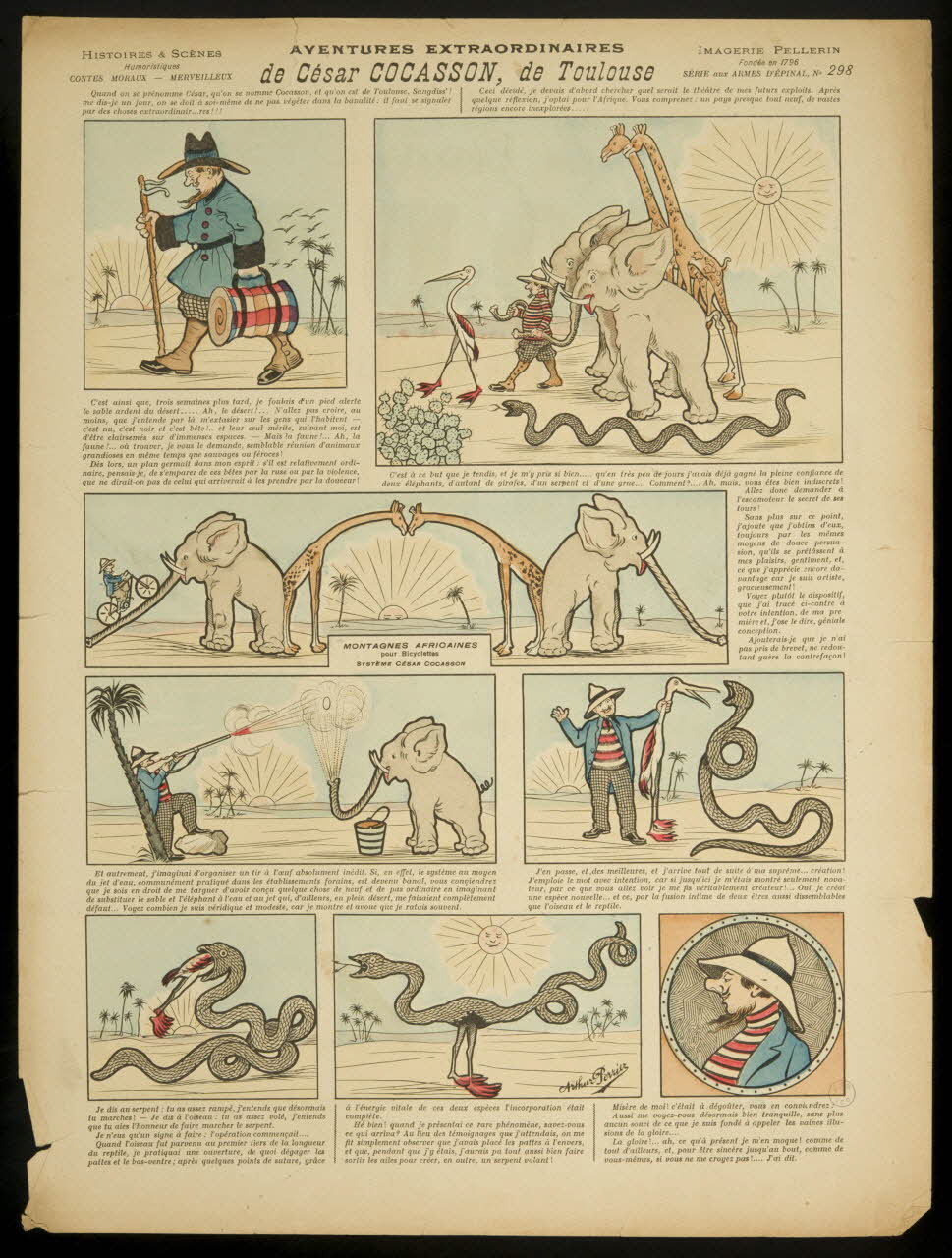 Perrier Arthur ; Pellerin à compartiments AVENTURES EXTRAORDINAIRES  de César COCASSON, de Toulouse Lorraine, France 1901 1998.37.158 Photo