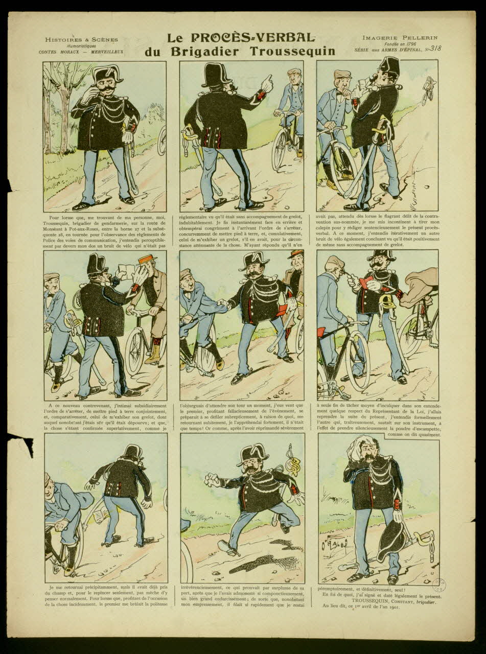 O'Galop ; Pellerin à compartiments (3 x 3) Le PROCES-VERBAL  du brigadier Troussequin Lorraine, France 1901 1998.37.166 Photo