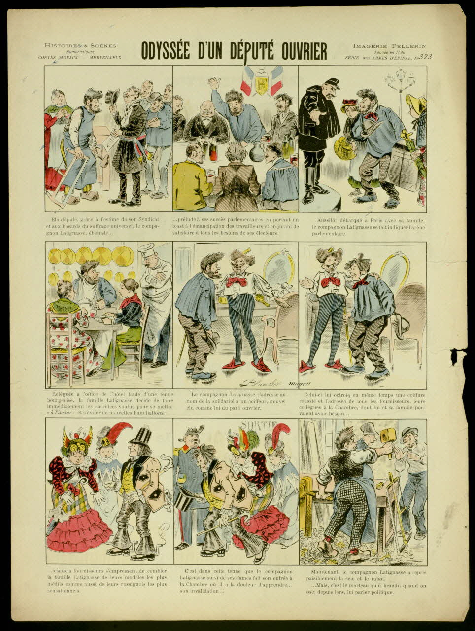 Blanchet-Magon ; Pellerin estampe ODYSSEE D'UN DEPUTE OUVRIER Lorraine, France 1901 1998.37.168 Photo